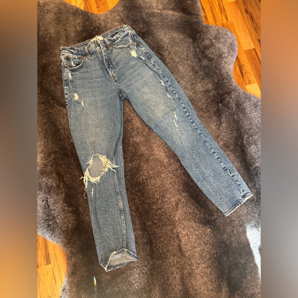 Abercrombie Jeans, size 28, distressed. Medium wash.